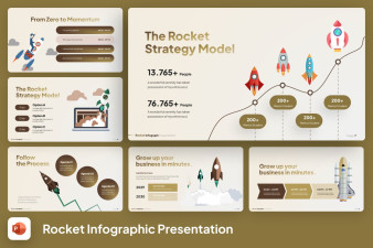 Rocket infographic PowerPoint Template